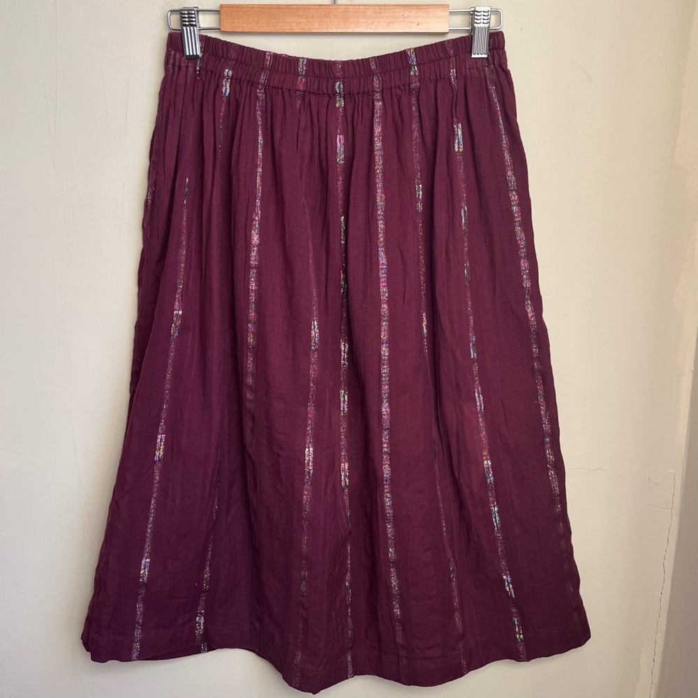 RARE ace & jig cotton skirt with iridescent rainbow stripe - incense fabric